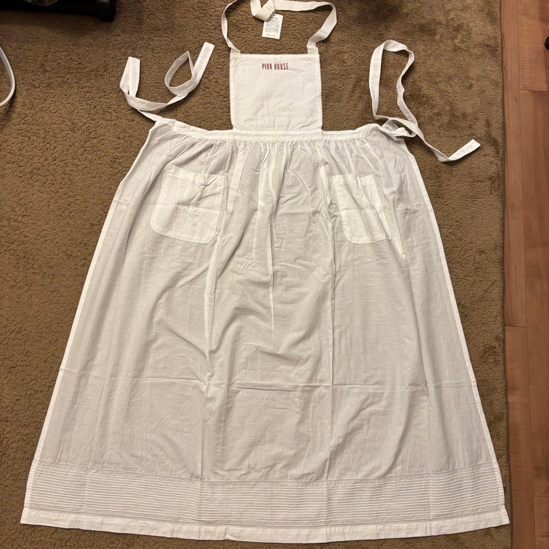 【新品未使用】ピンクハウス フリル エプロン 白 2点セット