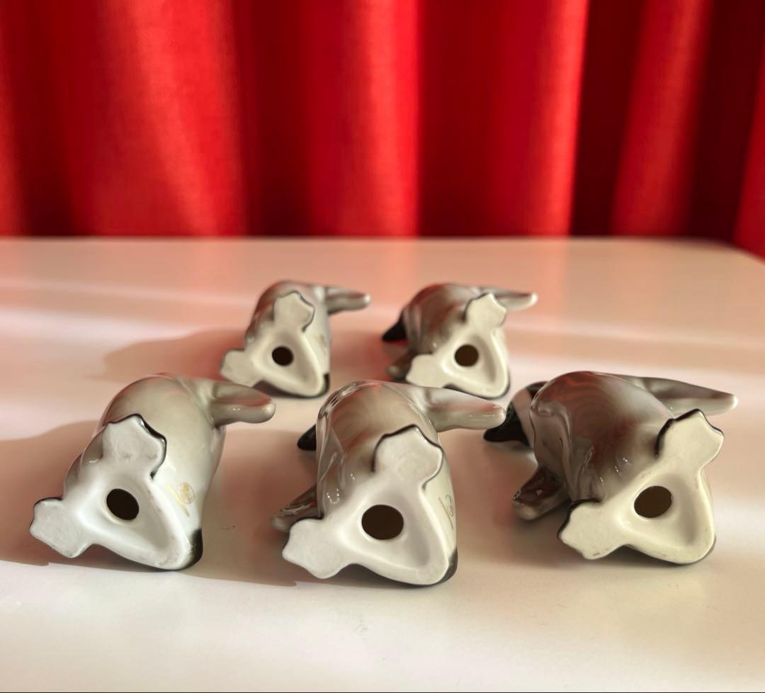 ドイツ　HUTSCHENREUTHER ペンギン　5体　フィギュリン　陶磁器