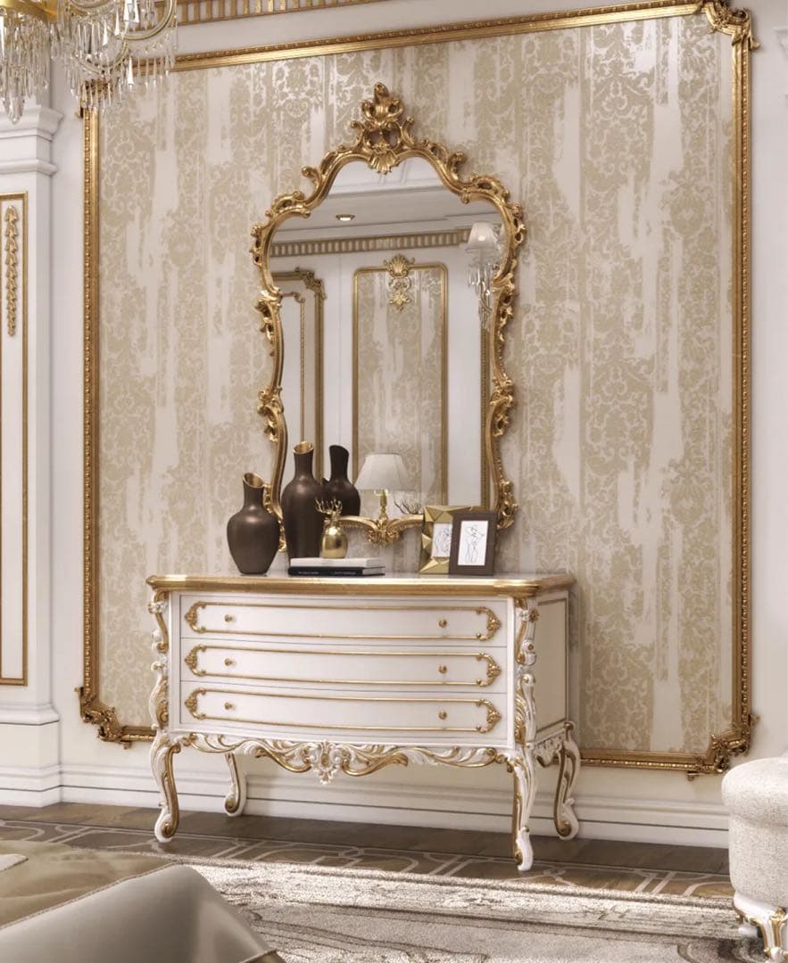 イタリア製 SILIK シリックArt.108ウォールミラー ロココ様式輸入家具