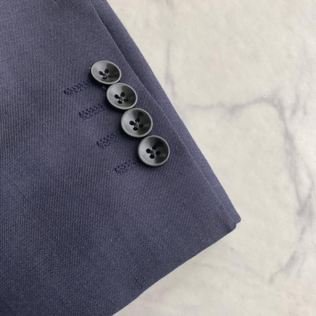 スリムＭ【美品】SUITSELECT スーツセレクト ネイビースリーピーススーツ