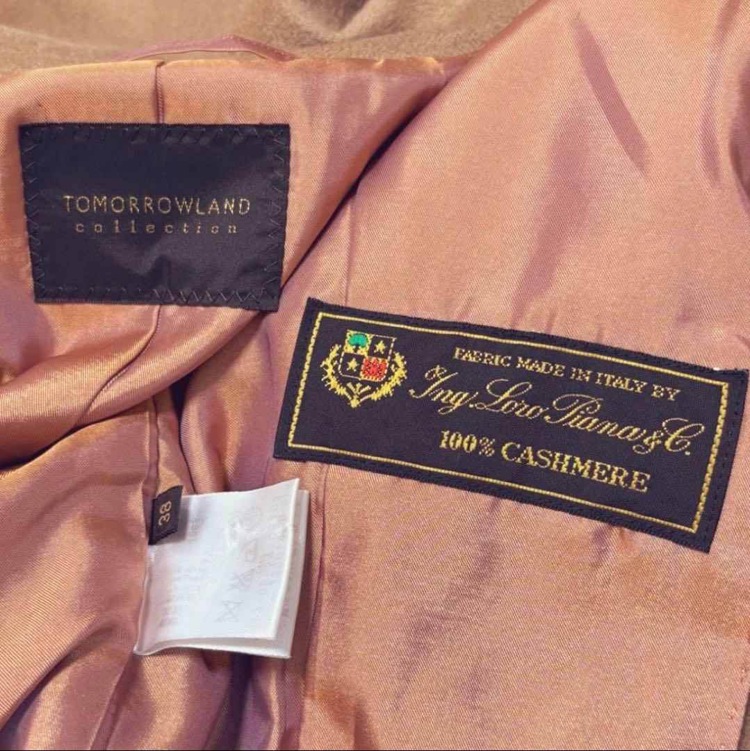 トゥモローランド　ロロピアーナ　女優襟　カシミヤ100% ダブルチェスターコート
