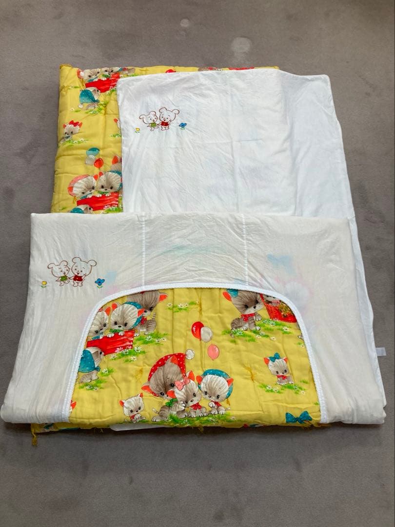 ベビー　かけ敷　布団　カバー　4点　セット 　レトロデザイン