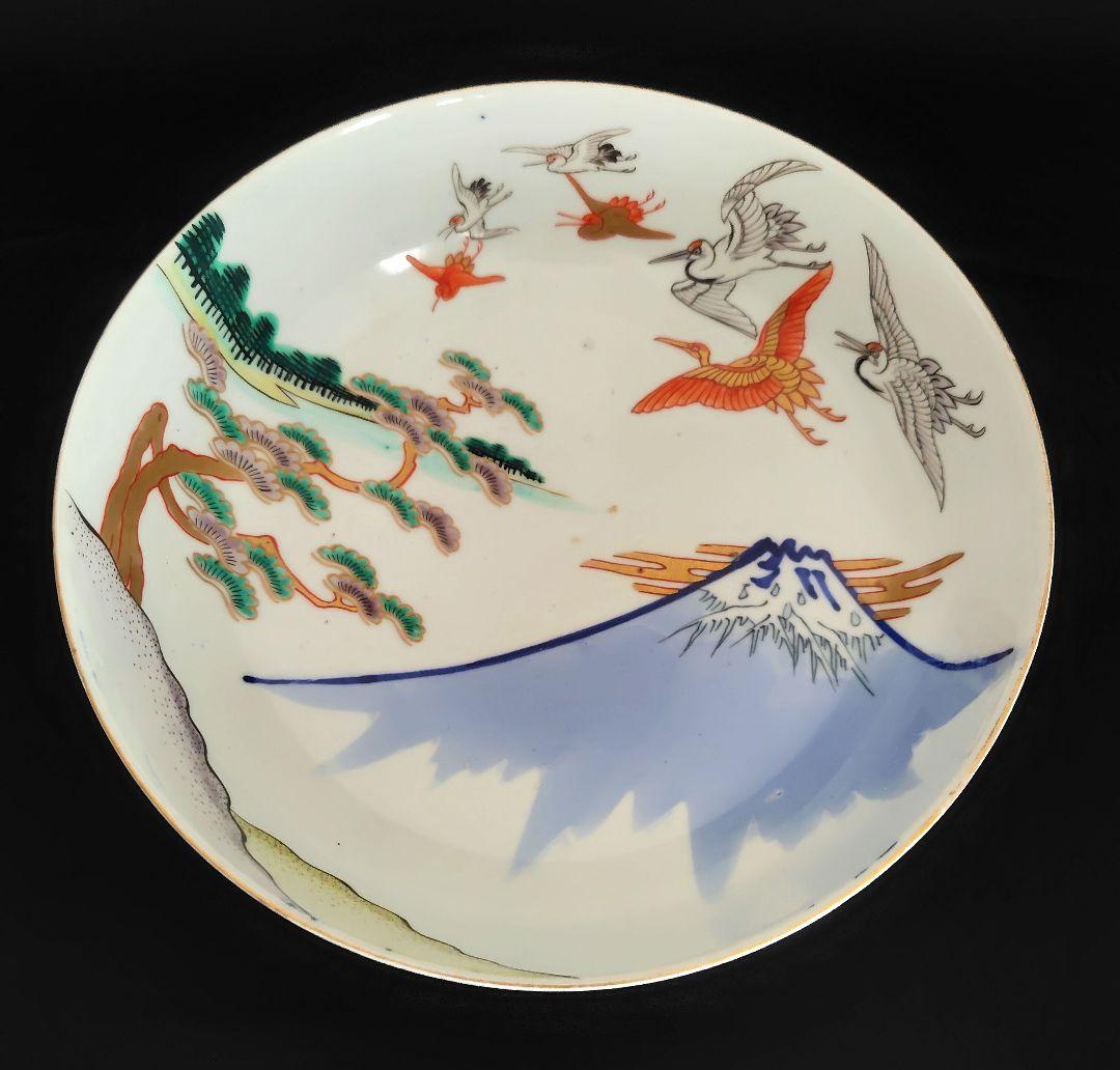 古伊万里　アンティーク　大鉢大小セット『松　鶴　富士　波　宝舟』明治大正〜　招福