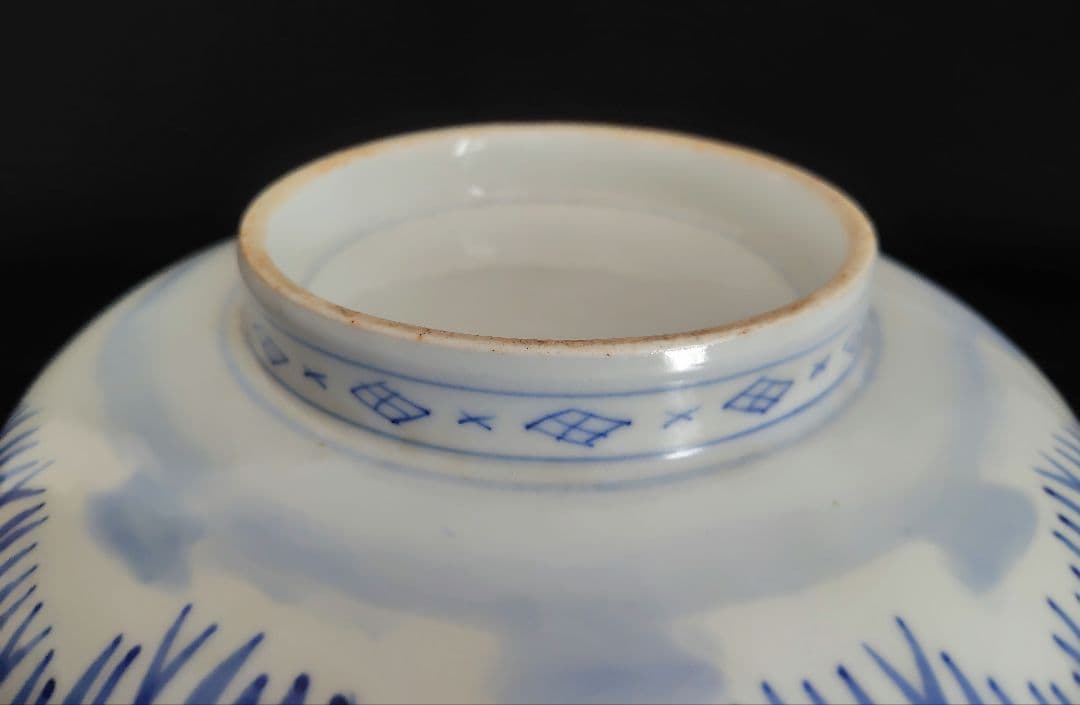 古伊万里　アンティーク　大鉢大小セット『松　鶴　富士　波　宝舟』明治大正〜　招福