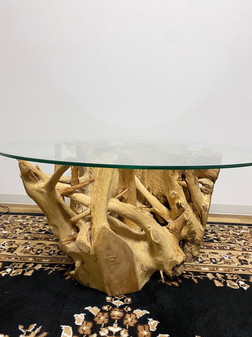 天然木デザイン円形テーブル