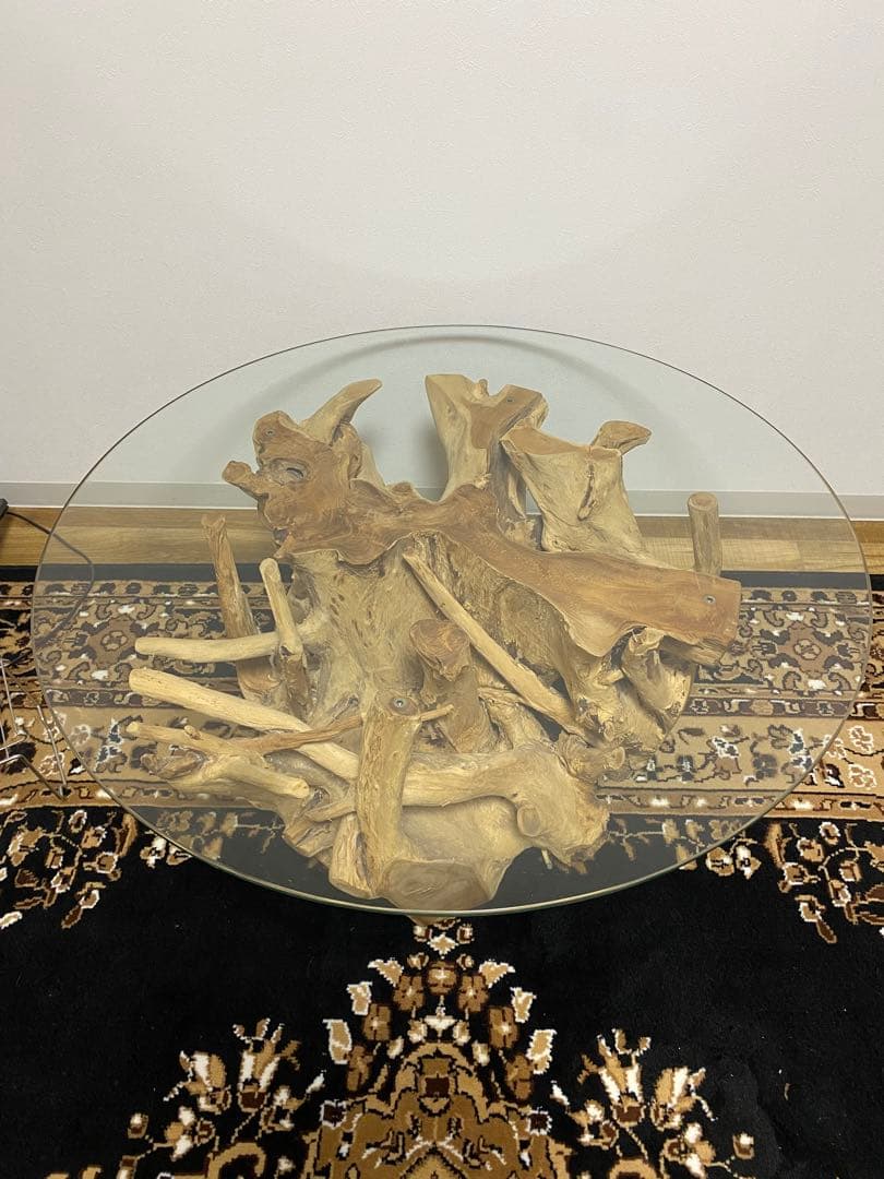 天然木デザイン円形テーブル