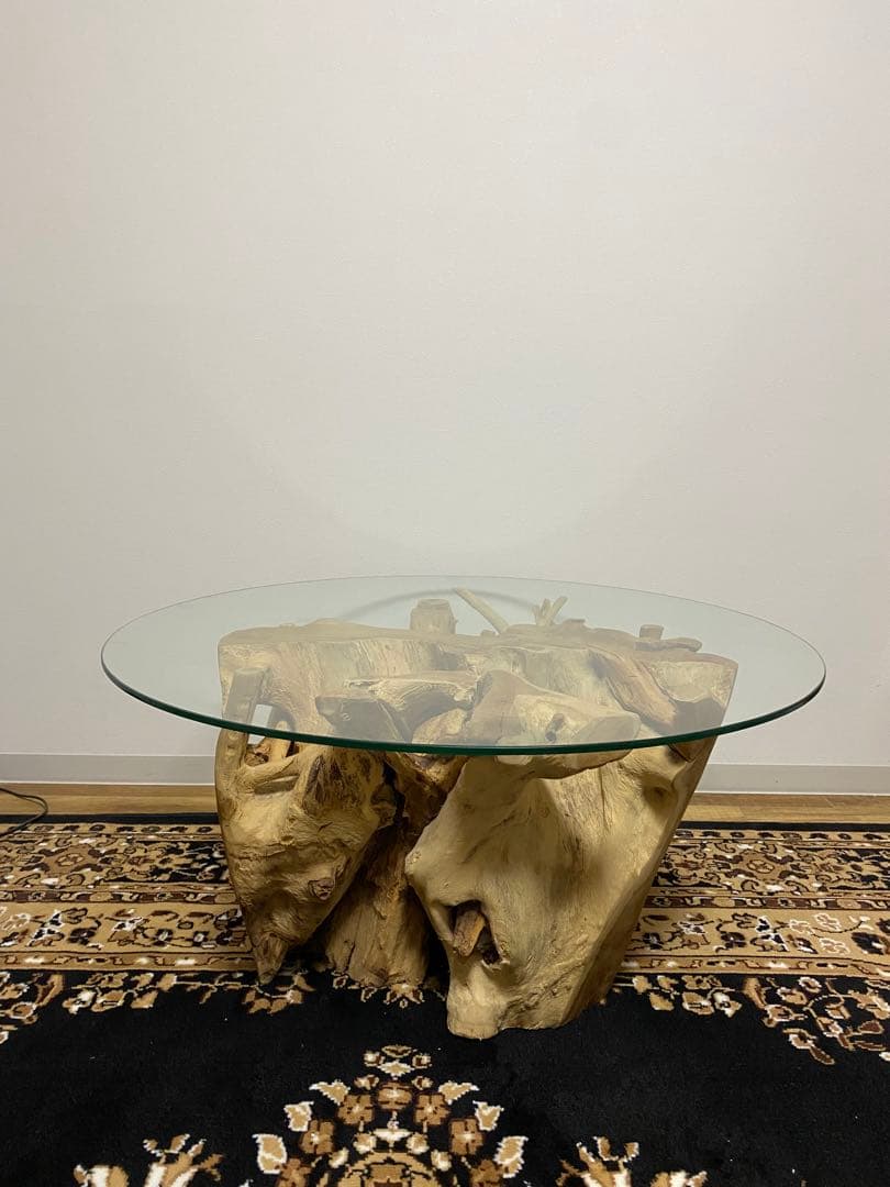 天然木デザイン円形テーブル