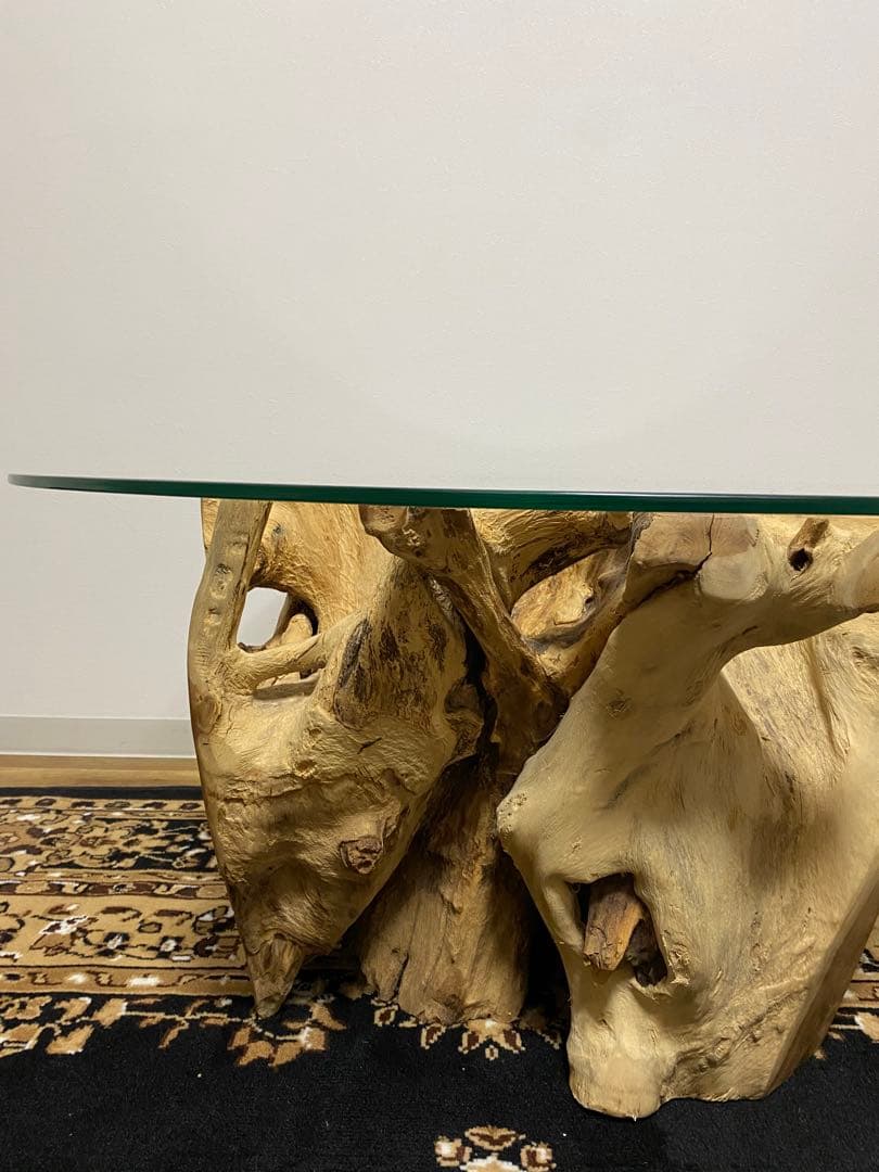 天然木デザイン円形テーブル