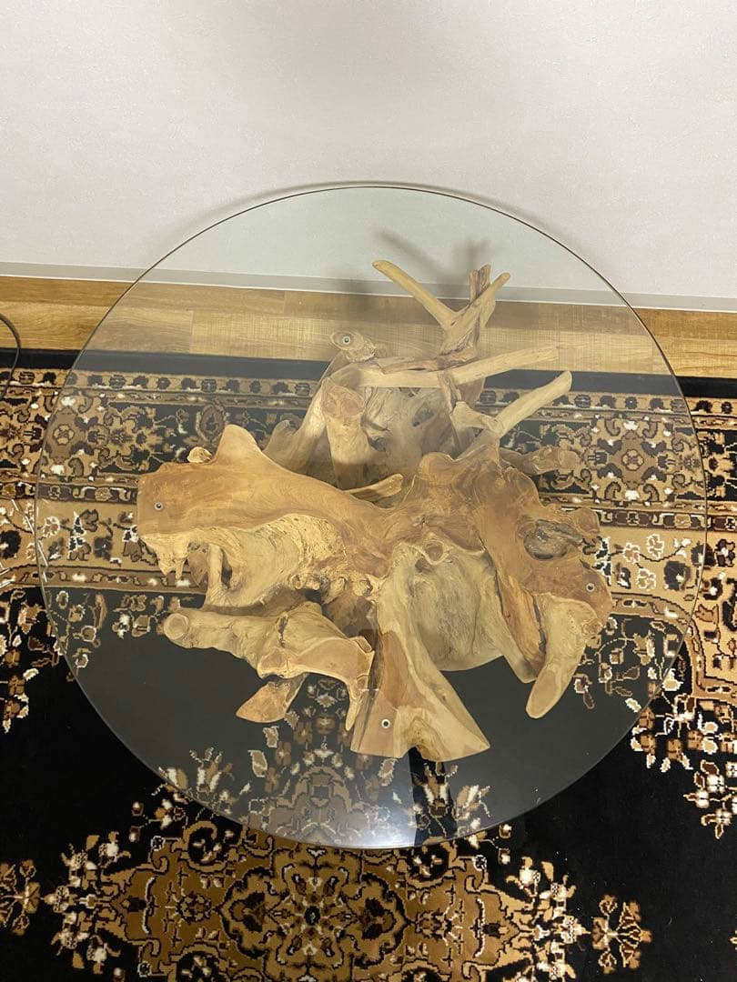 天然木デザイン円形テーブル