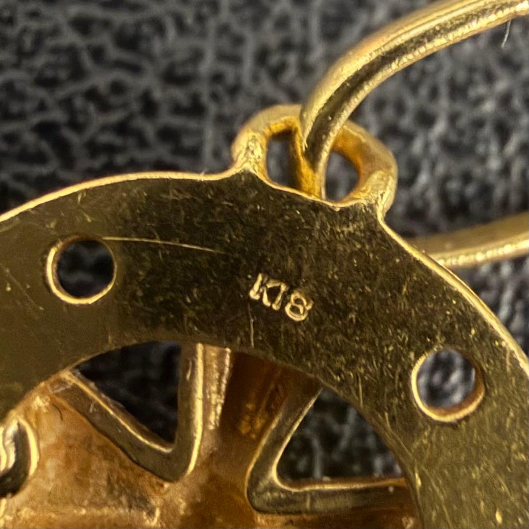 (C012317) K18ネックレストップ クロス　チャーム 18金 YG