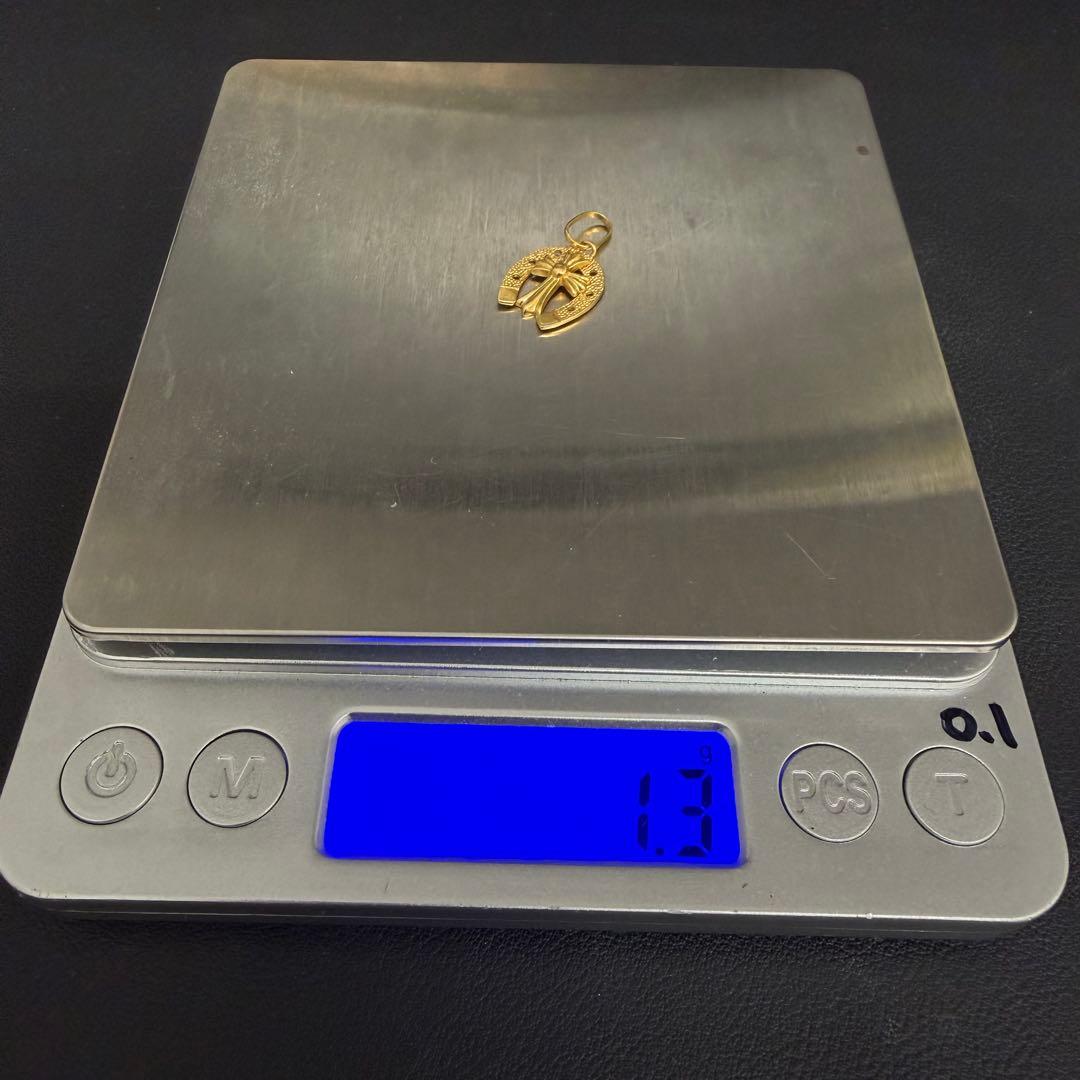 (C012317) K18ネックレストップ クロス　チャーム 18金 YG