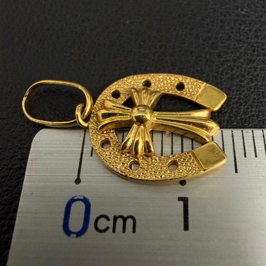 (C012317) K18ネックレストップ クロス　チャーム 18金 YG