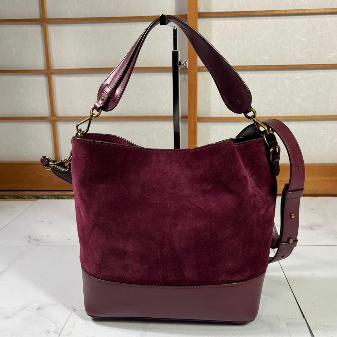 美品 ポロラルフローレン スエードレザー 2way ショルダーバッグ