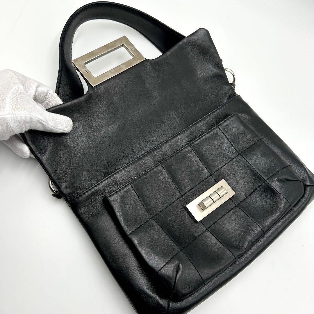 極美品 CHANEL チョコバー 2.55 ショルダーバッグ シルバー金具
