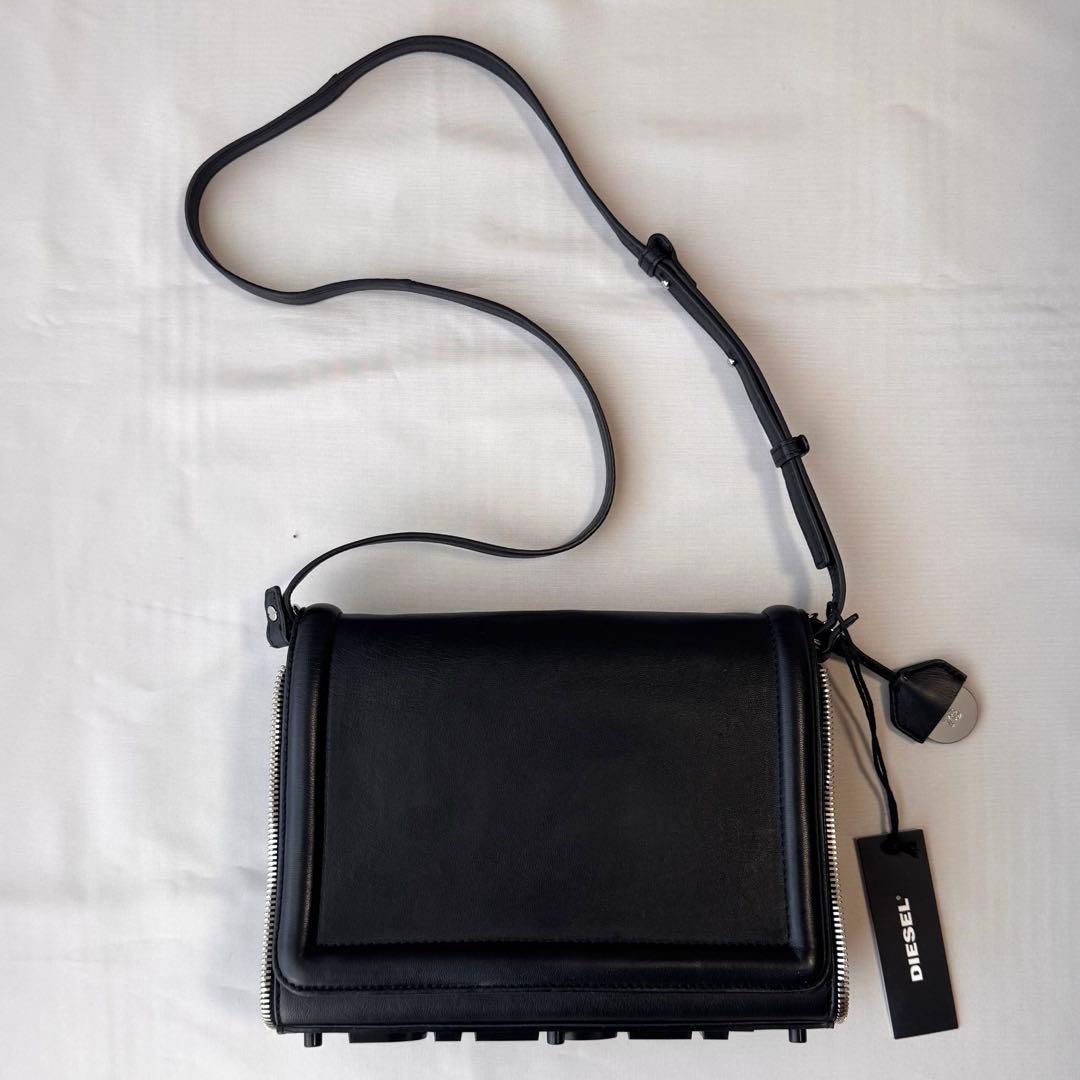 DIESEL ディーゼル Y2K ✨ レザー ショルダーバッグ ブラック Bag