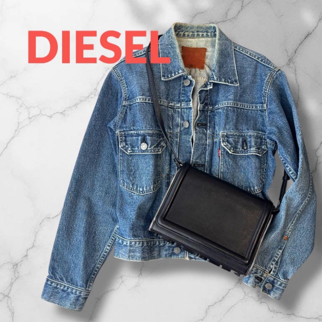 DIESEL ディーゼル Y2K ✨ レザー ショルダーバッグ ブラック Bag