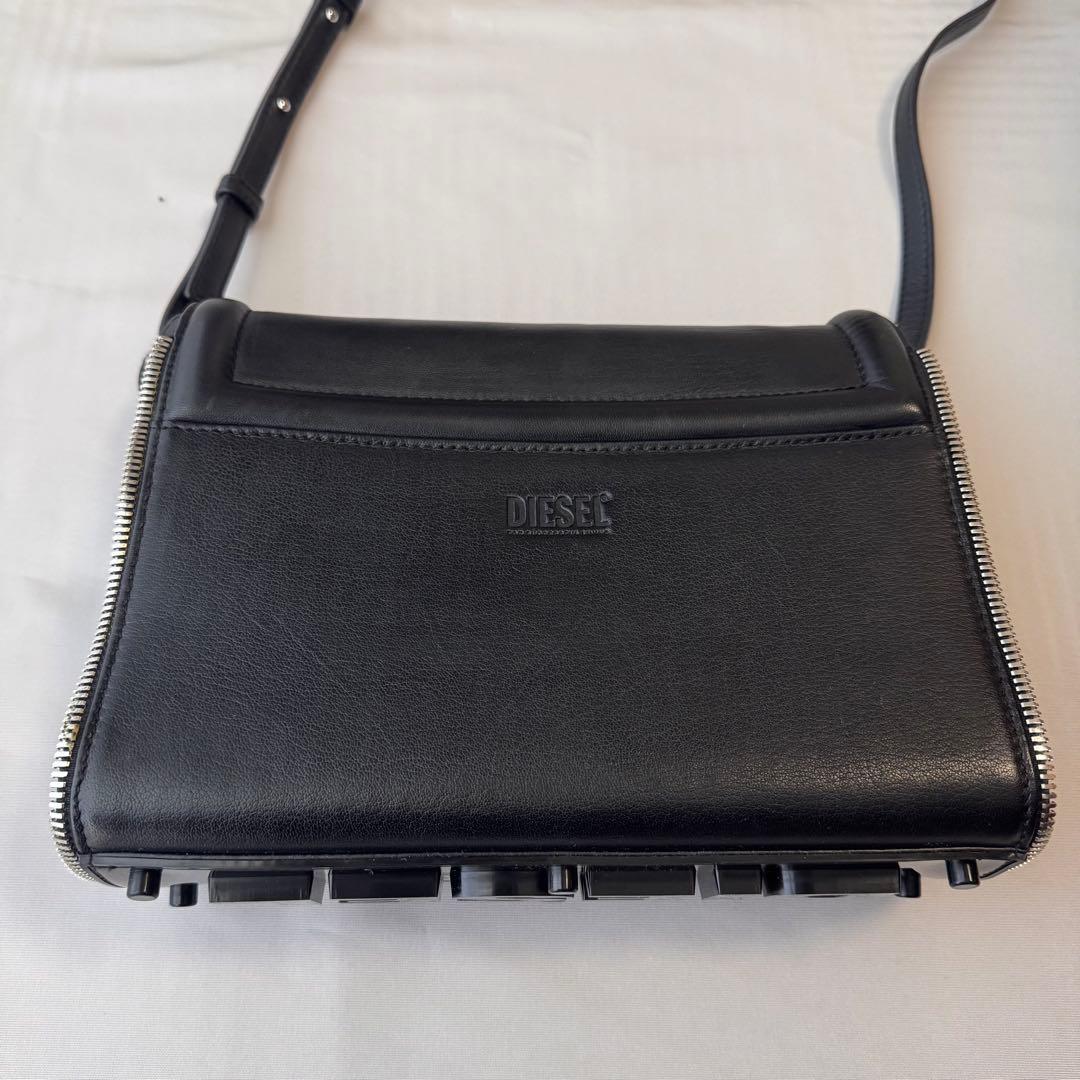 DIESEL ディーゼル Y2K ✨ レザー ショルダーバッグ ブラック Bag