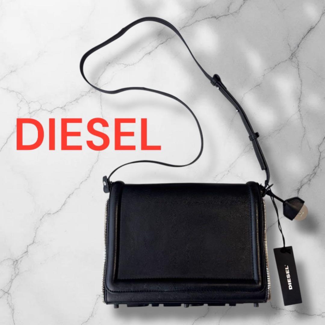 DIESEL ディーゼル Y2K ✨ レザー ショルダーバッグ ブラック Bag