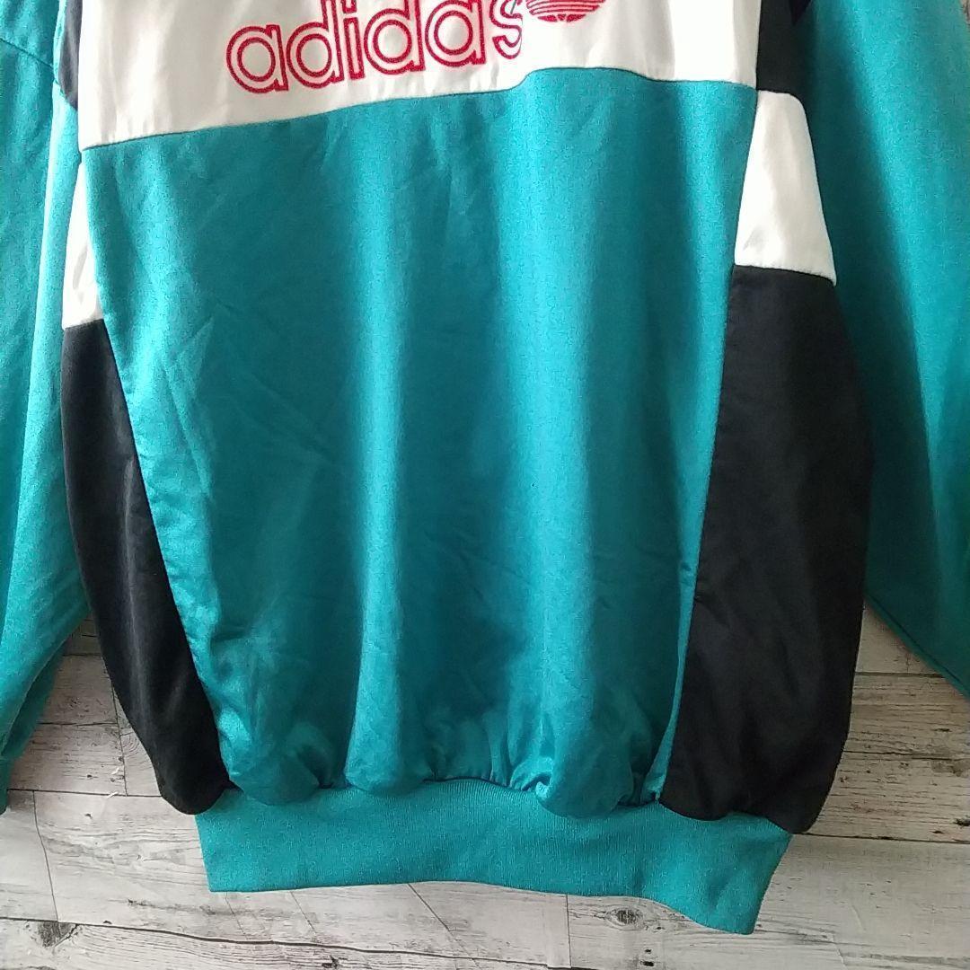 希少デザイン☆80s アディダス センターロゴ ハーフジップ トラックジャケット