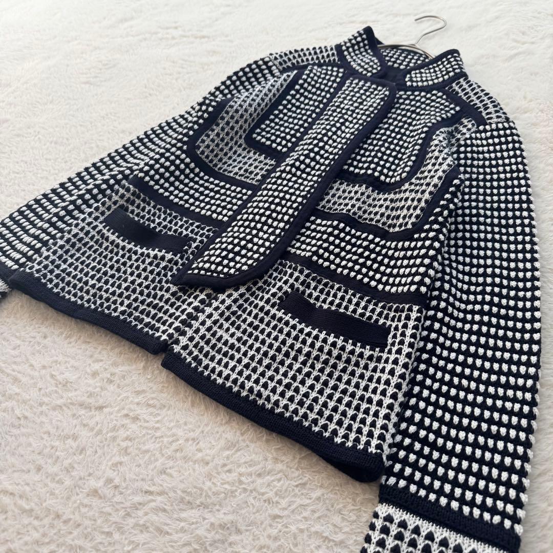 ダブルスタンダードクロージング ニットブルゾン　ジャケット スタンドカラー