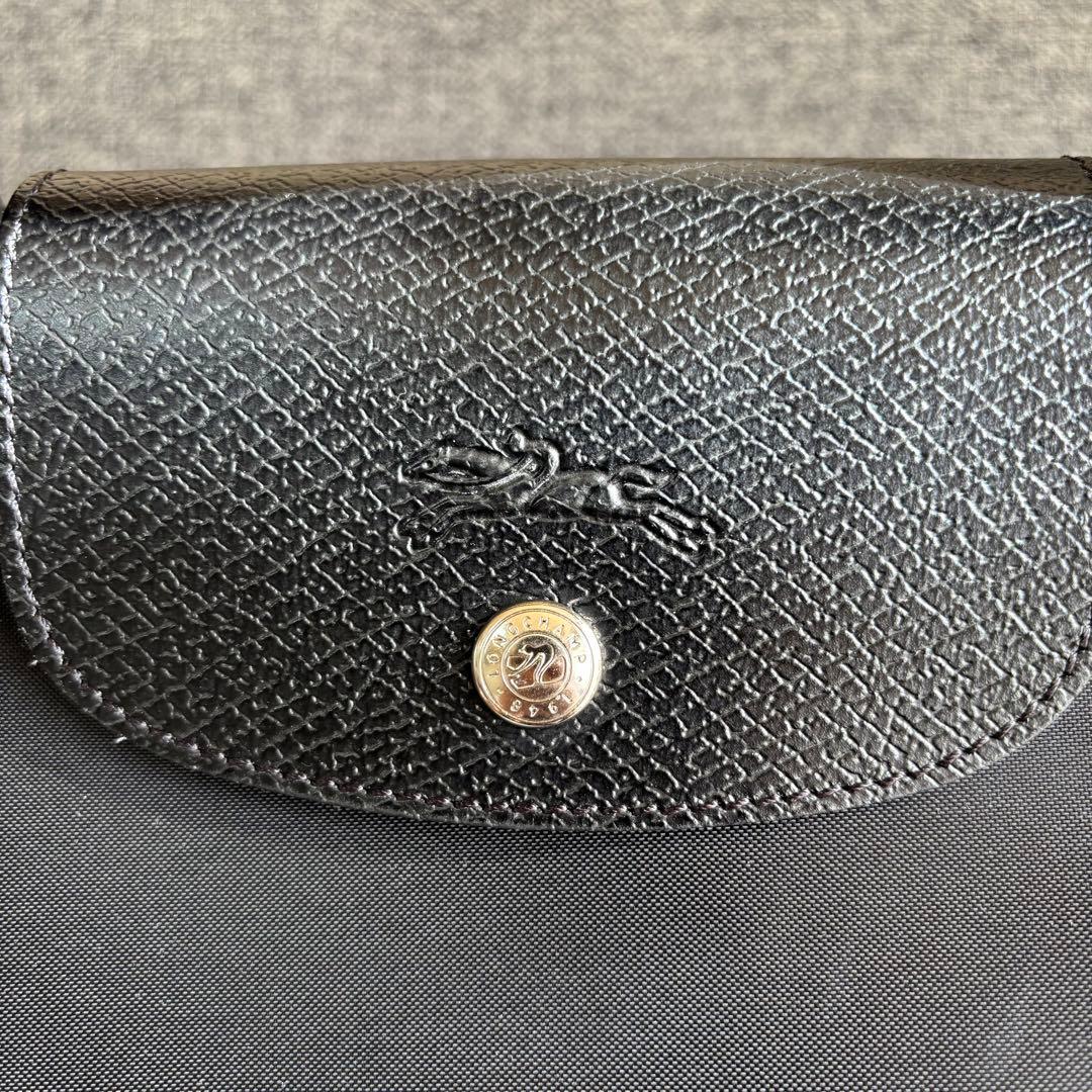 ロンシャン ルプリアージュ ブラック グリーン トップハンドル M 1623