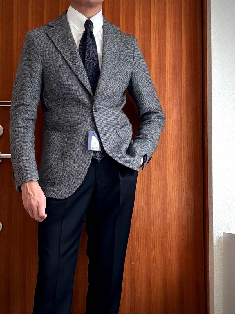 未使用 PAOLONI パオローニ ウールイージージャケット 48 グレー