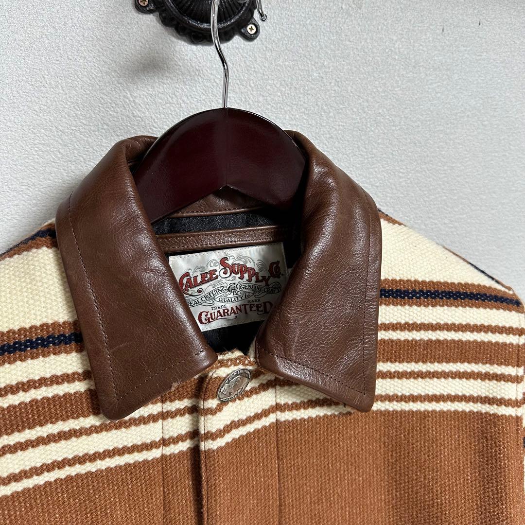 calee 襟レザー 中綿 ジャケット ネイティブ アメカジ バイカー