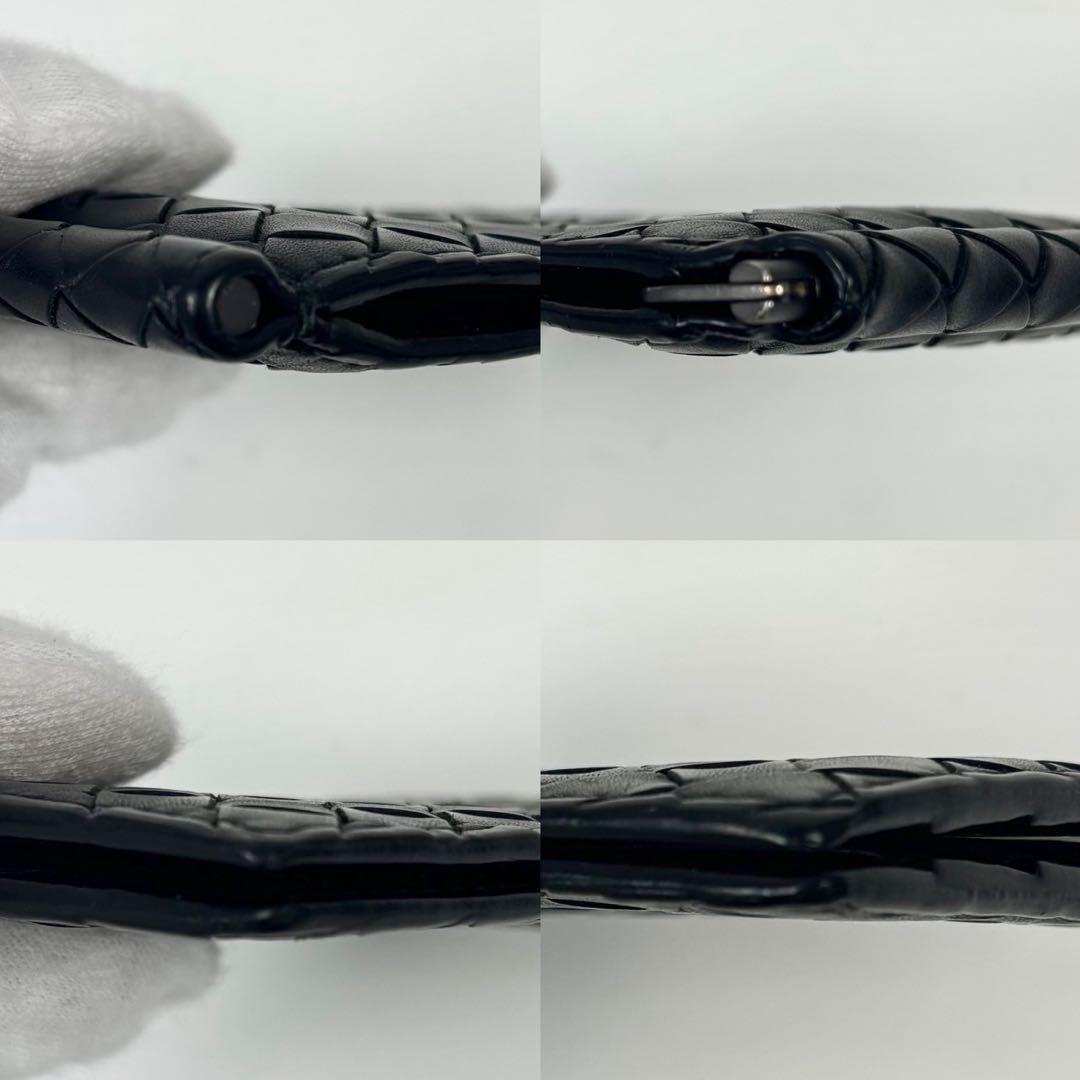 ボッテガヴェネタ イントレチャート 二つ折り財布 マネークリップ ブラック 黒