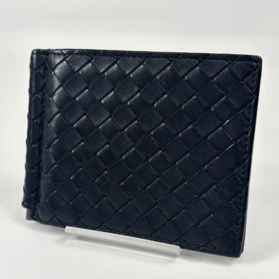 ボッテガヴェネタ イントレチャート 二つ折り財布 マネークリップ ブラック 黒