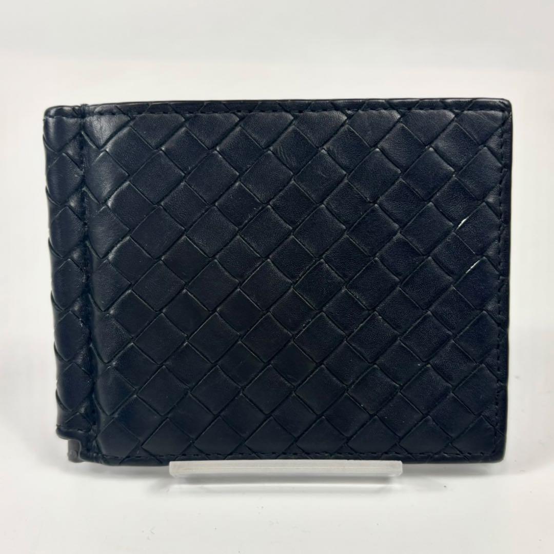 ボッテガヴェネタ イントレチャート 二つ折り財布 マネークリップ ブラック 黒