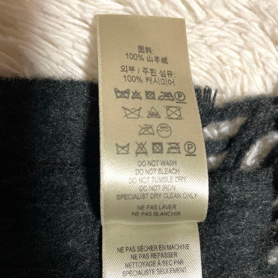 【美品】BURBERRY カシミヤ100%　マフラー　チェック柄　グレー系