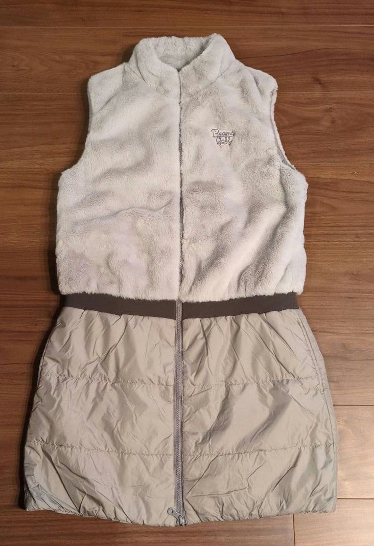 ビームスゴルフ BEAMSGOLFレディース ゴルフ ボア防風ワンピース グレー