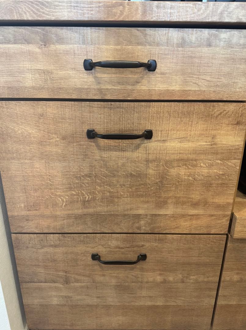 LOWYA【幅120】食器棚 キッチン収納 ロータイプ引出しスライド 日本製