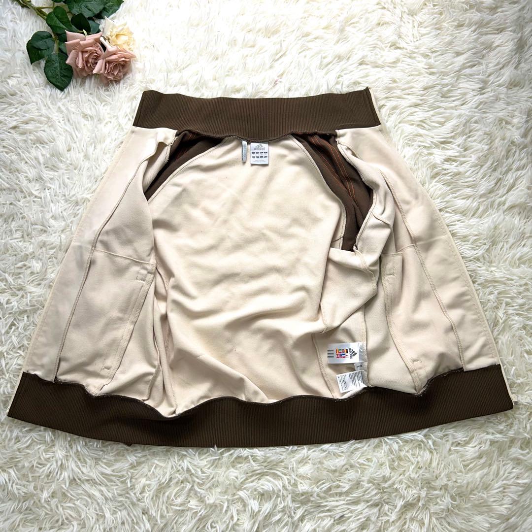 Y2K✨極美品✨アディダス トラックジャケット 刺繍ロゴ クリーム ブラウン L