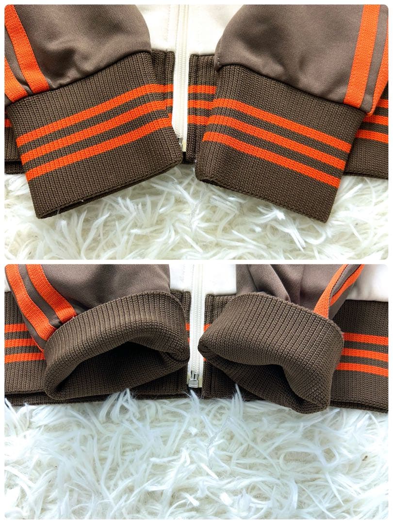 Y2K✨極美品✨アディダス トラックジャケット 刺繍ロゴ クリーム ブラウン L