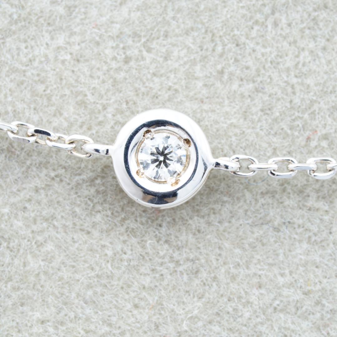 ダイヤ 0.16ct ステーション 5P ネックレス K18WG