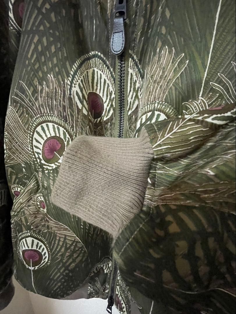 ジョンブル　MA-1 孔雀羽柄ブルゾン