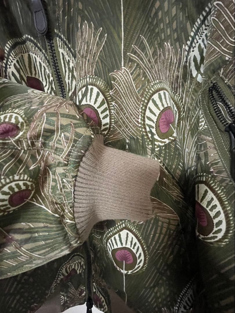 ジョンブル　MA-1 孔雀羽柄ブルゾン