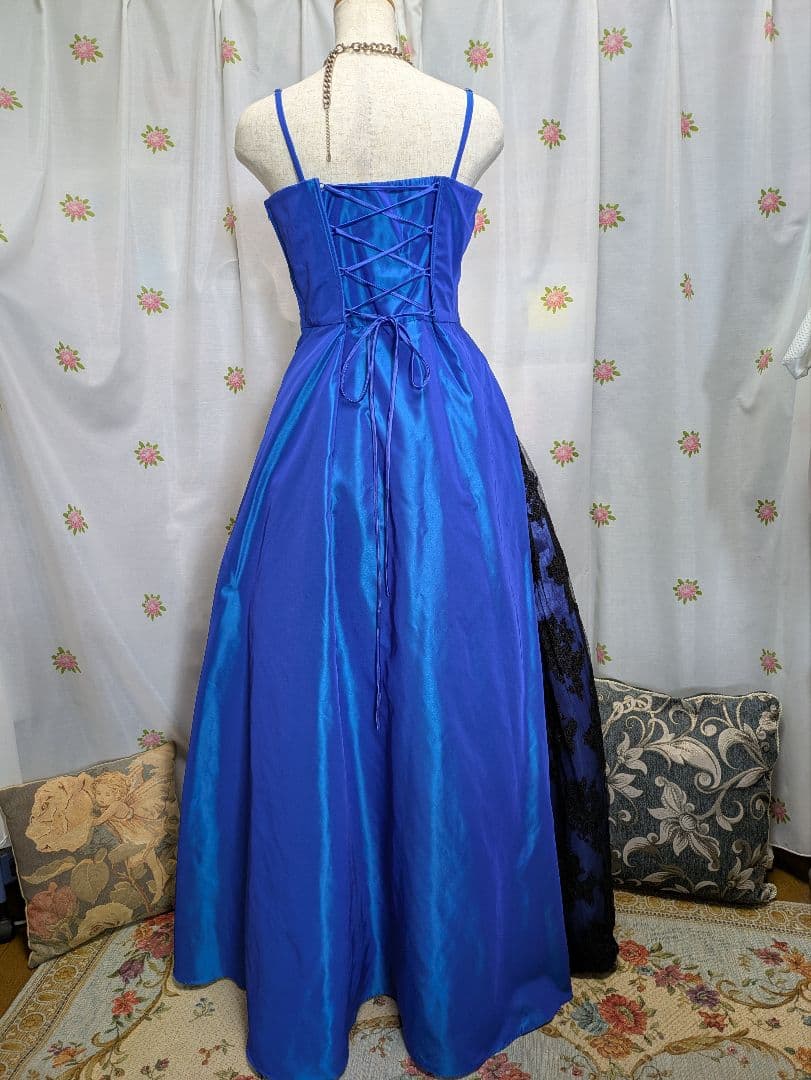 Preferences　Partys✨ブルー＆黒　レース✨ロングドレス