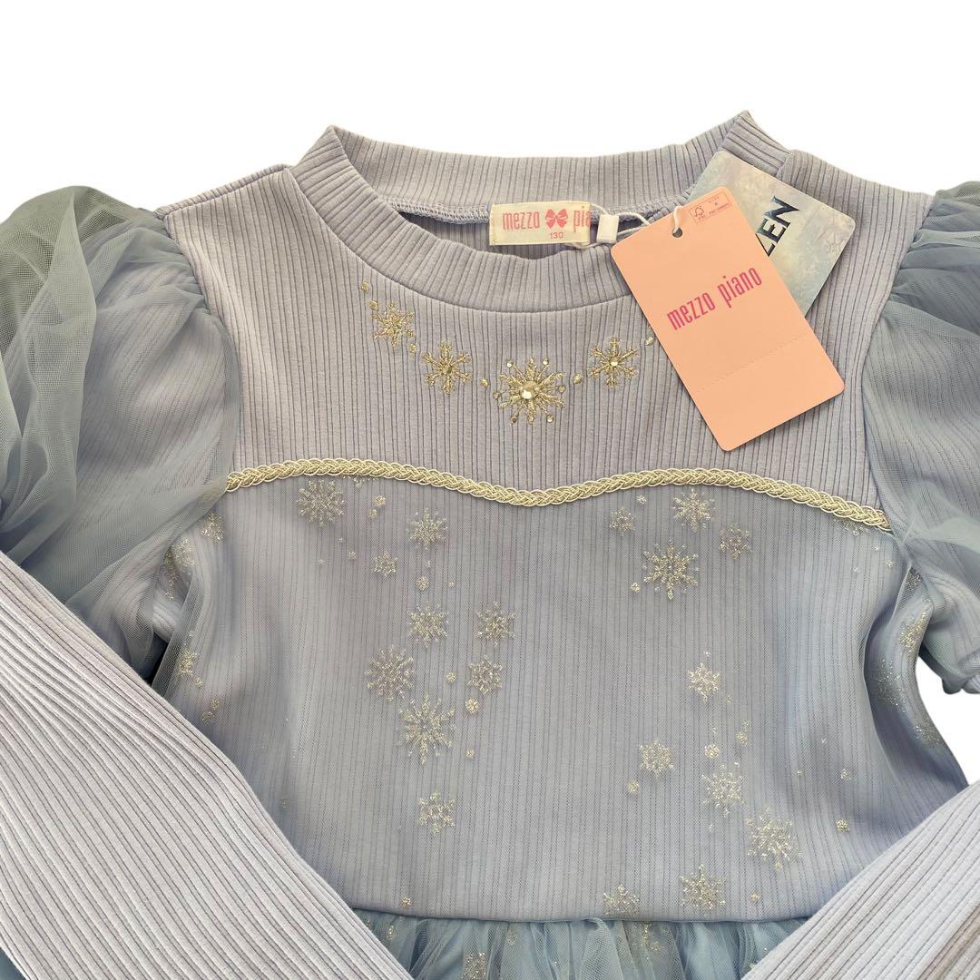 新品タグ付　mezzo piano Disney エルサ　ドッキングワンピース