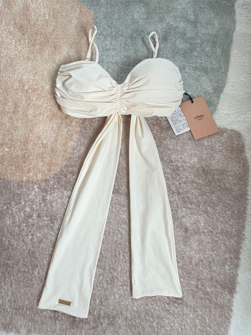 新品eimy istoireエイミーイストワール　リボンバンドゥトップス　水着