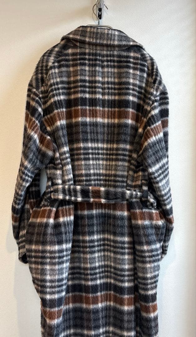 BLAMINK ブラミンクアルパカ混チェックコート 36