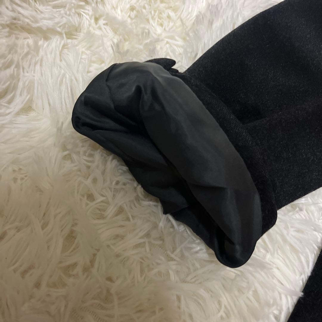 極上✨カシミヤ100% ダブルチェスターコート 黒 XL 115cm 超ロング丈