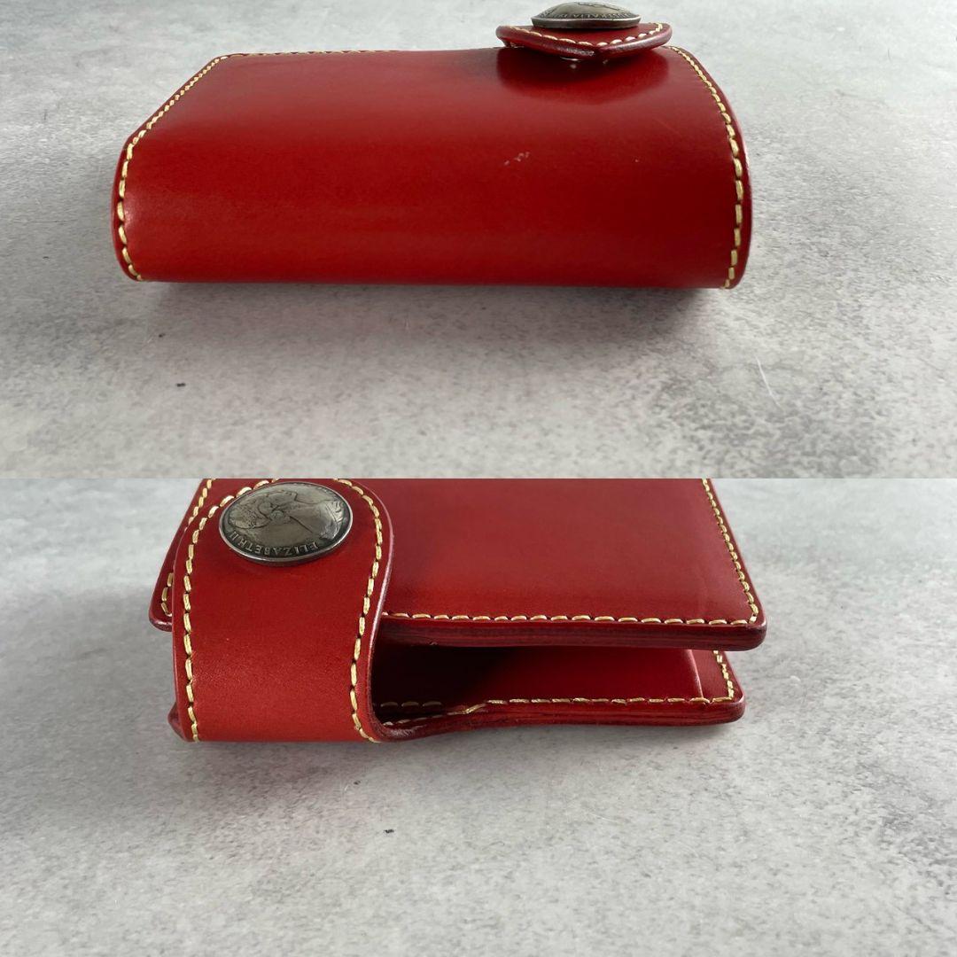 mamakin ママキン バイカーズウォレット 赤 コンチョ レッド レザー