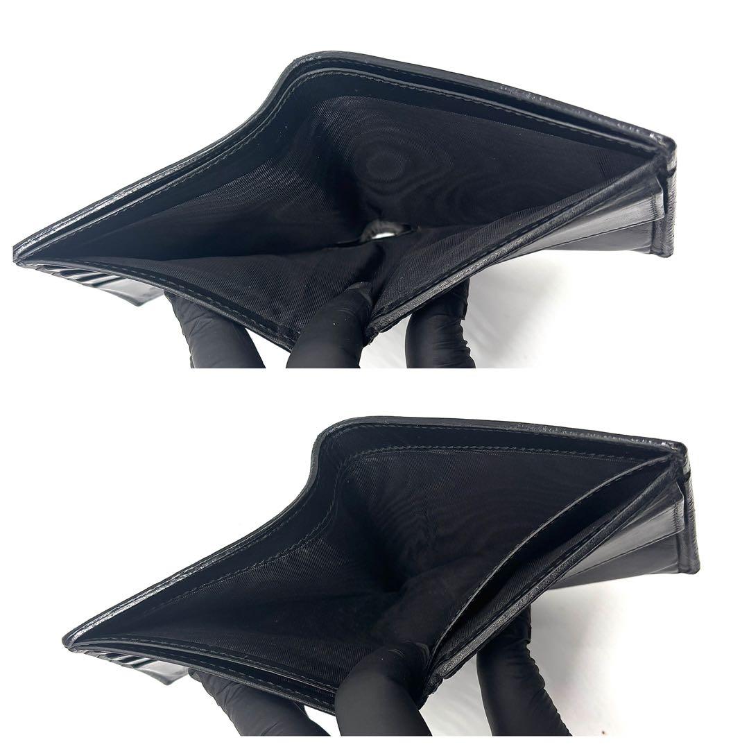 希少✨グッチ　二つ折り財布 キングスネーク　蛇　GGスプリーム　レザー　黒