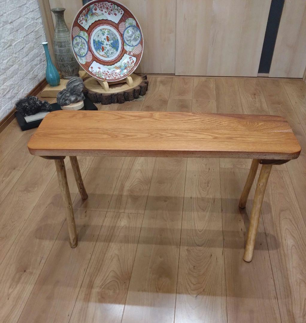 欅のベンチ79　値下げ❕テーブル　長寿のケヤキの杢目が綺麗ですよ❕脚は檜の硬い枝