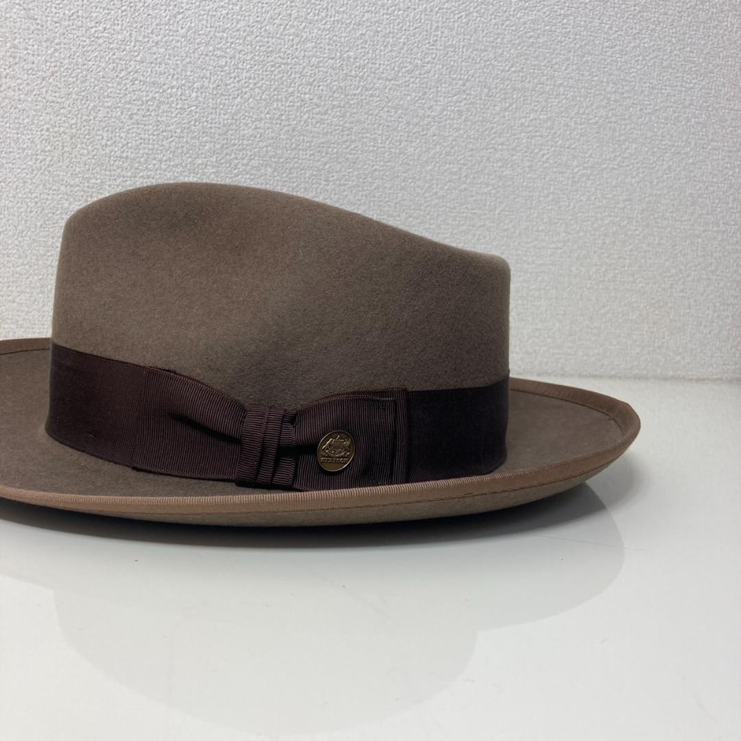 ▼STETSON ハット　ウール　ステットソン　中折れハット　ブラウン　USA製