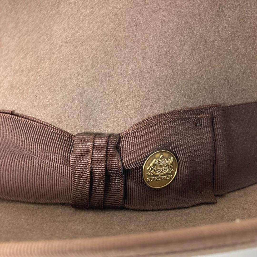 ▼STETSON ハット　ウール　ステットソン　中折れハット　ブラウン　USA製