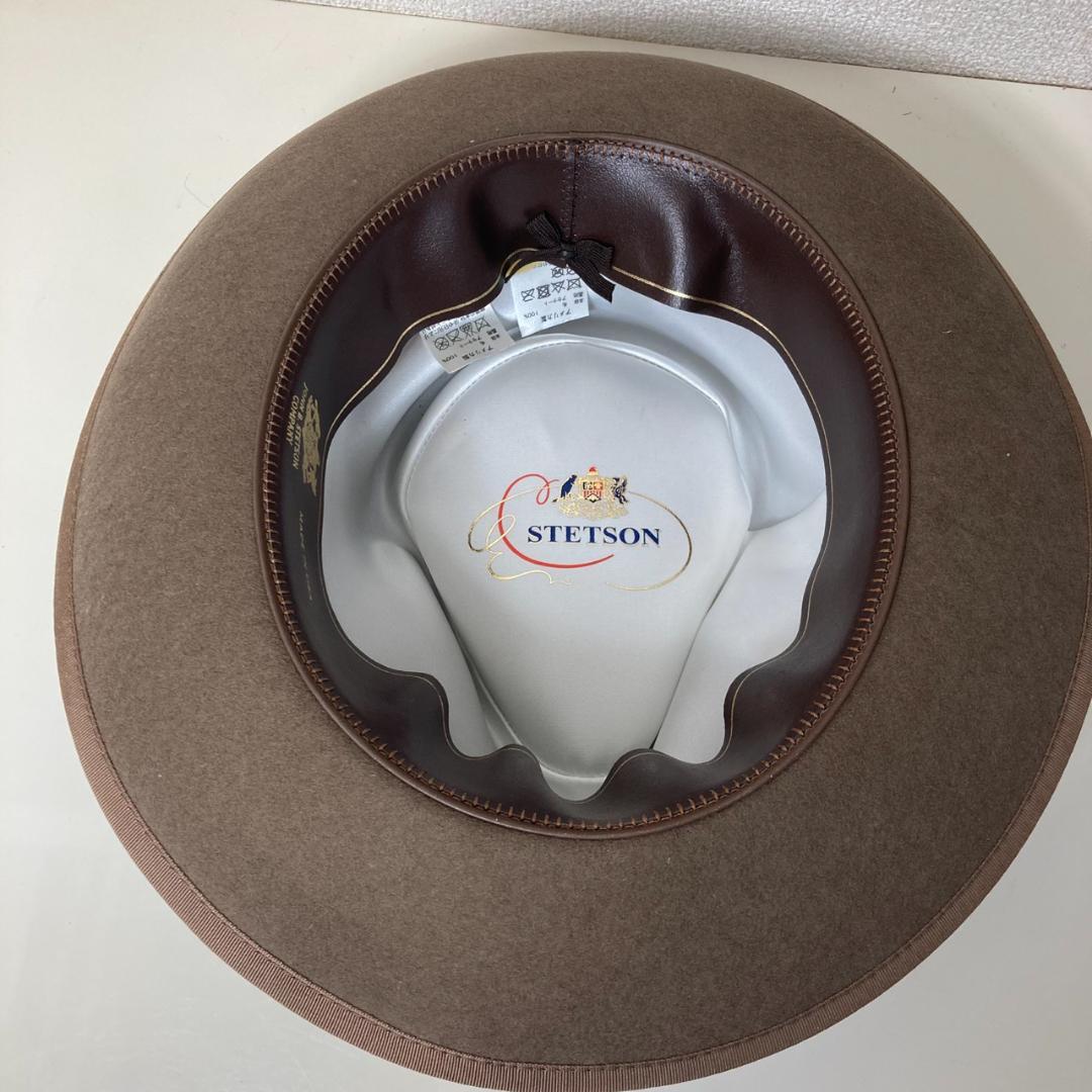 ▼STETSON ハット　ウール　ステットソン　中折れハット　ブラウン　USA製