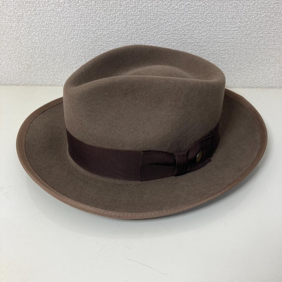 ▼STETSON ハット　ウール　ステットソン　中折れハット　ブラウン　USA製